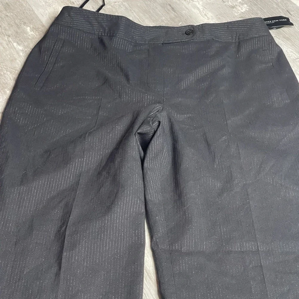 Jones New York dress pants womens size‎ 12 straight black Stretch Z-275